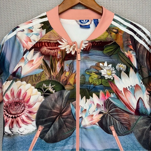 Adidas Originals Farm Curso D'Agua Floral Zip Up Track Jacket Women's Sz Medium - Picture 2 of 10